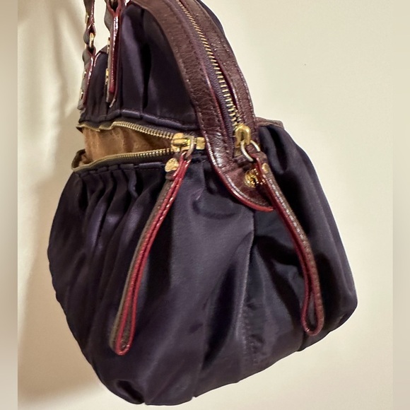 MZ Wallace Bedford Bea rare ombré logo nylon bag in Purple eggplant pleated hobo - Picture 12 of 16